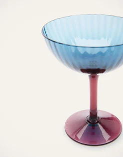La DoubleJ Bicchieri|Vetro<Champagne Coupe Set of 2Blu Fum&eacute; in Glass