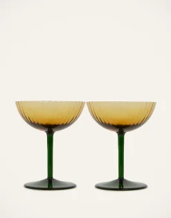 La DoubleJ Bicchieri|Vetro<Champagne Coupe Set of 2Giallo in Glass