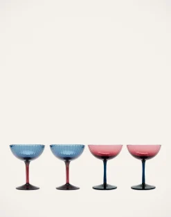 La DoubleJ Bicchieri|Vetro<Champagne Coupe Set of 4Mixed in Glass