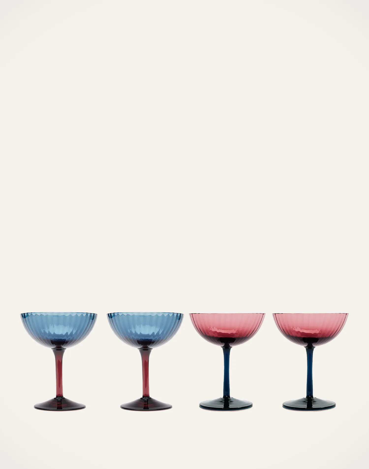 La DoubleJ Bicchieri|Vetro<Champagne Coupe Set of 4Mixed in Glass
