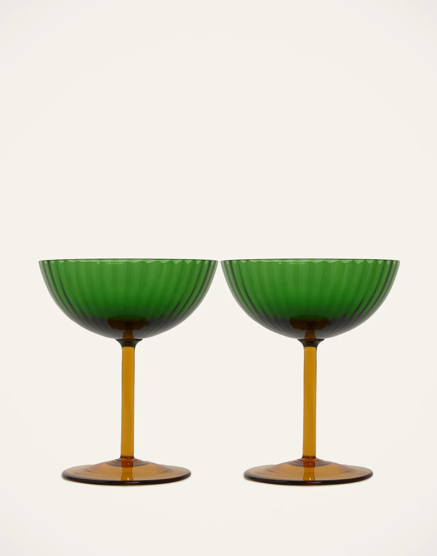 La DoubleJ Bicchieri|Vetro<Champagne Coupe Set of 2Verde in Glass