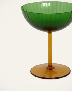 La DoubleJ Bicchieri|Vetro<Champagne Coupe Set of 2Verde in Glass