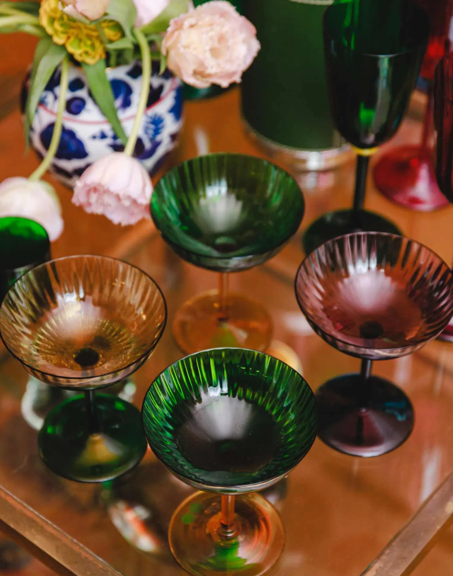 La DoubleJ Bicchieri|Vetro<Champagne Coupe Set of 2Verde in Glass