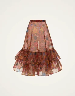 La DoubleJ Gonne<Charlotte SkirtBotticelli Rust in Organza