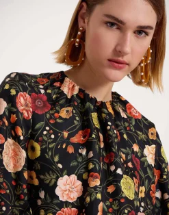 La DoubleJ Camicie E Top<Charming TopBotticelli Black in Silk Twill