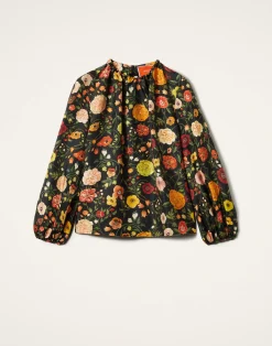 La DoubleJ Camicie E Top<Charming TopBotticelli Black in Silk Twill