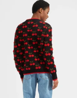 La DoubleJ Maglieria<Cherry SweaterBlack / Red in Wool