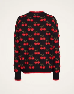 La DoubleJ Maglieria<Cherry SweaterBlack / Red in Wool