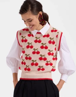 La DoubleJ Maglieria<Cherry VestOff White in Wool