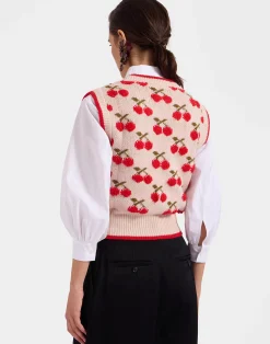 La DoubleJ Maglieria<Cherry VestOff White in Wool