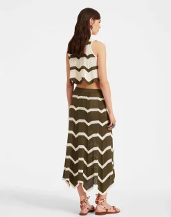 La DoubleJ Maglieria|Gonne<Chevron SkirtSolid Camouflage in Knit Chevron
