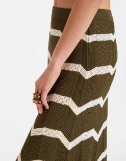 La DoubleJ Maglieria|Gonne<Chevron SkirtSolid Camouflage in Knit Chevron