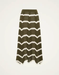 La DoubleJ Maglieria|Gonne<Chevron SkirtSolid Camouflage in Knit Chevron