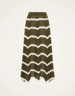 La DoubleJ Maglieria|Gonne<Chevron SkirtSolid Camouflage in Knit Chevron