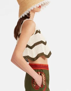 La DoubleJ Maglieria|Camicie E Top<Chevron TopSolid Camouflage in Knit Chevron