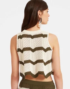 La DoubleJ Maglieria|Camicie E Top<Chevron TopSolid Camouflage in Knit Chevron