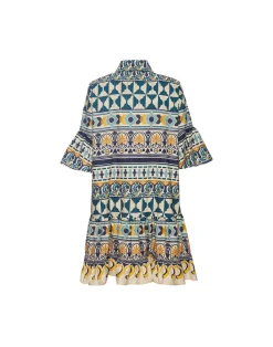 La DoubleJ Vestiti<Choux DressCasareale Small Plac&egrave;e Cream in Summer Poplin