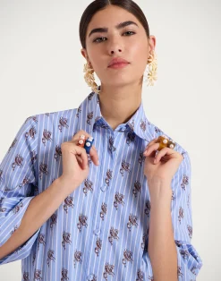 La DoubleJ Vestiti<Choux DressGryphos Light Blue in Cotton Poplin