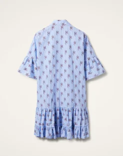 La DoubleJ Vestiti<Choux DressGryphos Light Blue in Cotton Poplin