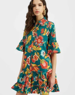 La DoubleJ Party Dressing<Choux DressHottie Emerald in Summer Poplin