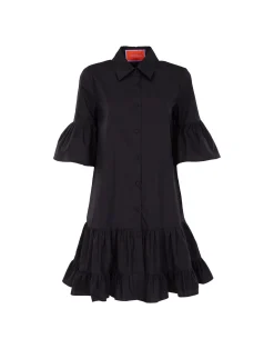 La DoubleJ Vestiti<Choux DressSolid Black in Cotton Poplin