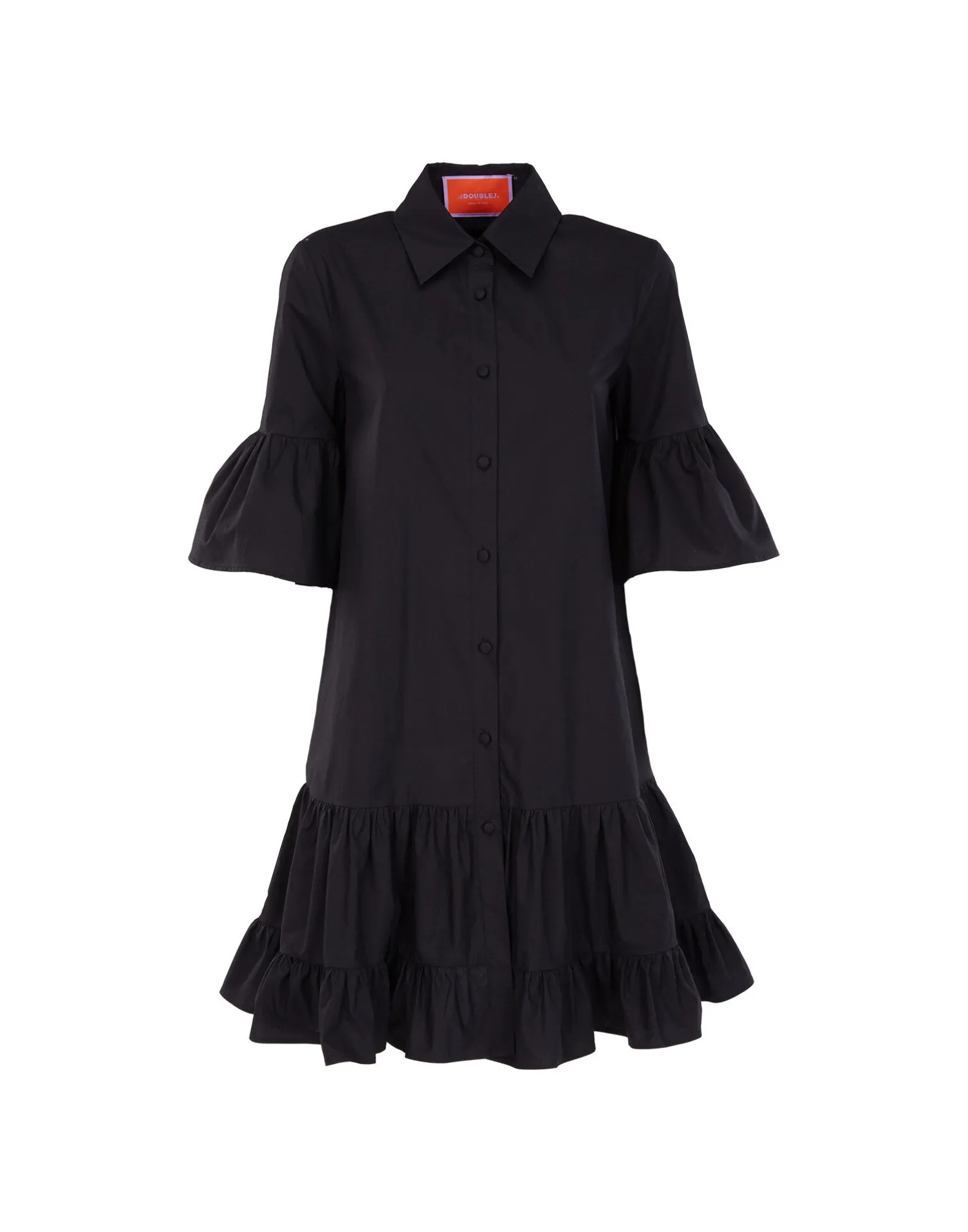 La DoubleJ Vestiti<Choux DressSolid Black in Cotton Poplin