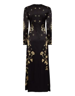 La DoubleJ Vestiti<Clingy Swing DressBoboli Placée Black in Stretch Satin