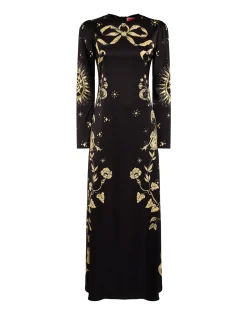 La DoubleJ Party Dressing<Clingy Swing DressBoboli Plac&eacute;e Black in Stretch Satin