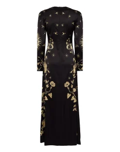 La DoubleJ Party Dressing<Clingy Swing DressBoboli Plac&eacute;e Black in Stretch Satin