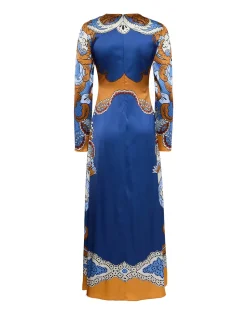 La DoubleJ Vestiti<Clingy Swing DressPortal Plac&eacute;e Light Blue in Stretch Satin
