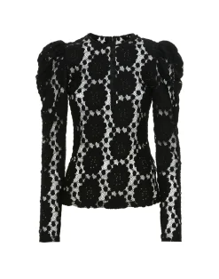 La DoubleJ Camicie E Top<Clingy TopSolid Black in Stretch Lace