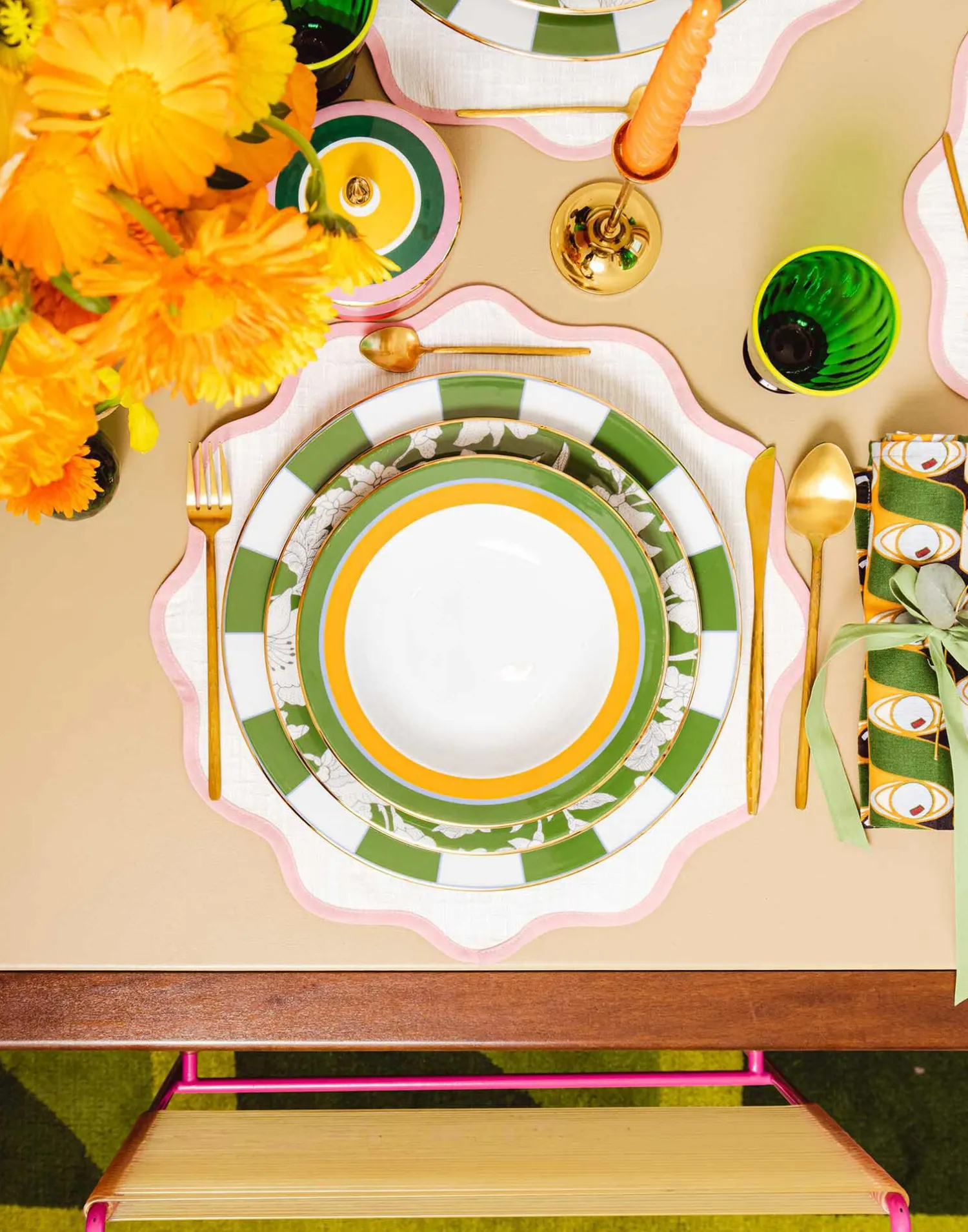 La DoubleJ Runner E Tovagliette|Tessili<Cloud Placemat Set of 2Pink in Cotton