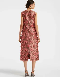 La DoubleJ Vestiti<Column DressGrove Kaki/Pink in Jacquard