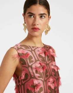 La DoubleJ Vestiti<Column DressGrove Kaki/Pink in Jacquard