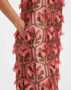 La DoubleJ Vestiti<Column DressGrove Kaki/Pink in Jacquard