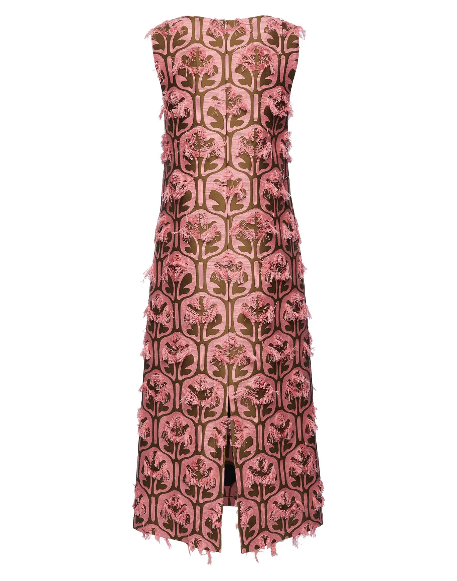 La DoubleJ Vestiti<Column DressGrove Kaki/Pink in Jacquard