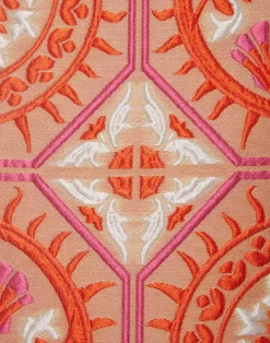La DoubleJ Party Dressing<Column DressSun Orange in Jacquard With Feathers