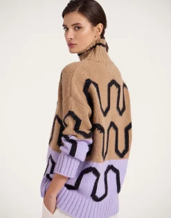 La DoubleJ Maglieria<Comber TurtleneckCamel & Lilac in Wool