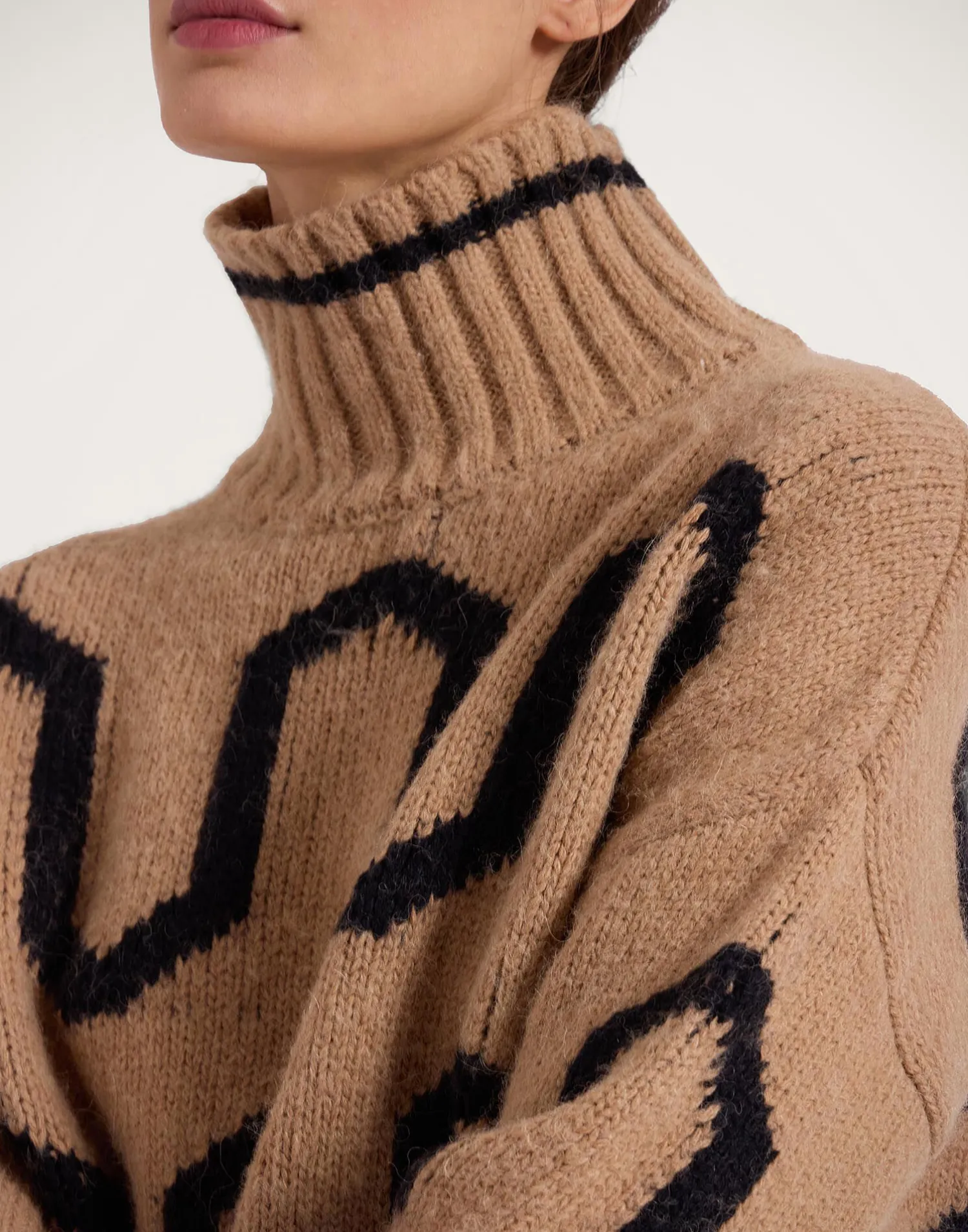 La DoubleJ Maglieria<Comber TurtleneckCamel & Lilac in Wool