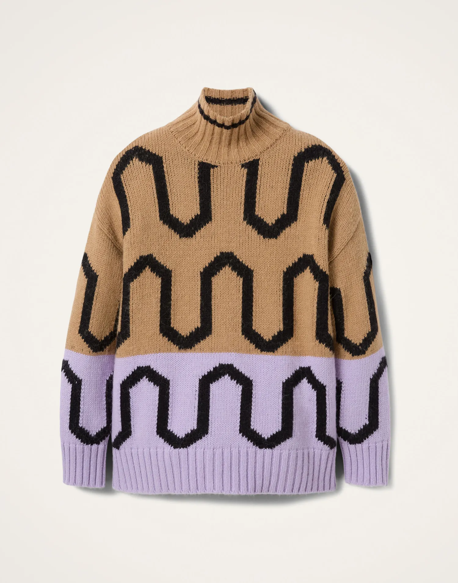 La DoubleJ Maglieria<Comber TurtleneckCamel & Lilac in Wool