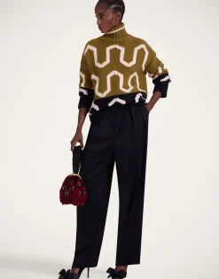 La DoubleJ Maglieria<Comber TurtleneckGreen & Black in Wool