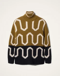La DoubleJ Maglieria<Comber TurtleneckGreen & Black in Wool