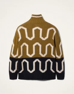 La DoubleJ Maglieria<Comber TurtleneckGreen & Black in Wool