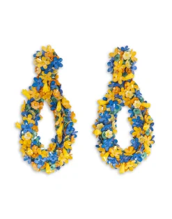 La DoubleJ Bijoux|Accessories<Confetti Hoop EarringsSolid Yellow in Macro Flower