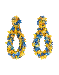 La DoubleJ Bijoux|Accessories<Confetti Hoop EarringsSolid Yellow in Macro Flower