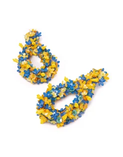 La DoubleJ Bijoux|Accessories<Confetti Hoop EarringsSolid Yellow in Macro Flower