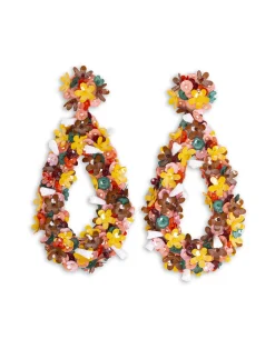 La DoubleJ Bijoux|Accessories<Confetti Hoop EarringsSolid Pink in Macro Flower