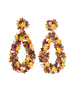 La DoubleJ Bijoux|Accessories<Confetti Hoop EarringsSolid Pink in Macro Flower