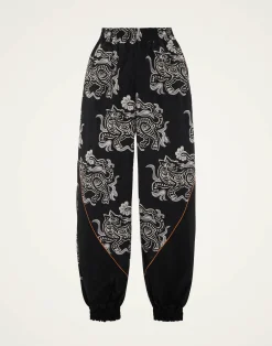La DoubleJ Loungewear<Court PantsCrazy Tigers Black & White in Nylon