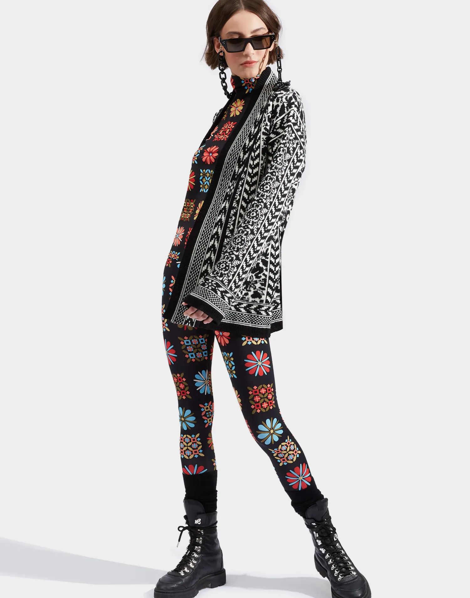 La DoubleJ Maglieria<Cozy CardiganBlack / White in Merino Wool